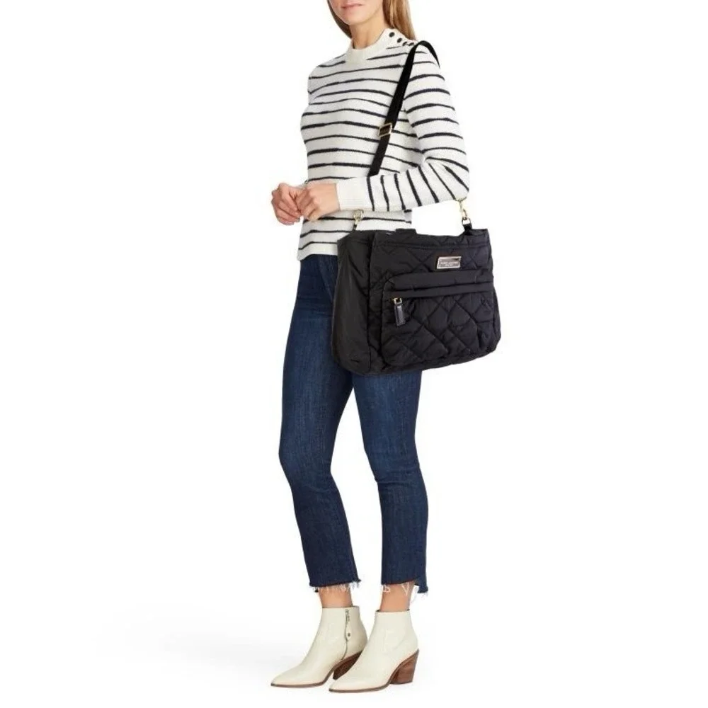 Marc Jacobs Quilted Nylon Baby Diaper Bag Black Gold Hardware $310 Retail READ